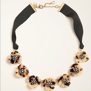 Ann Taylor Tortoiseshell Flower Ribbon Necklace